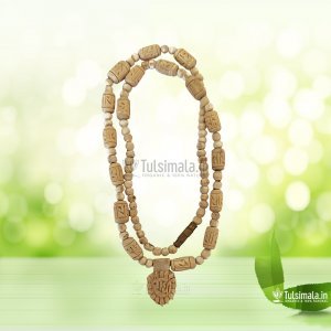 Shri Radha Naam Carving Locket Tulsi Kanthi Mala