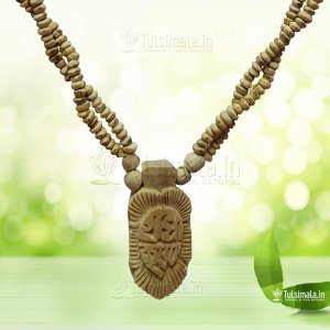 Custom Design Locket Radha-Krishna Tulsi Kanthi Mala