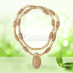 Iskcon Shri Radha Krishna Tulsi Locket Mala With Radha Carved Beads 5mm