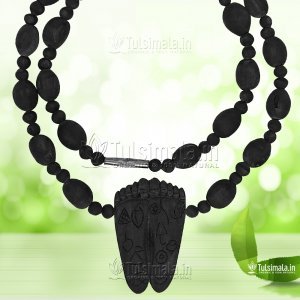 Original Black Tulsi Mala Radha Charan Locket Mala 6mm Beads