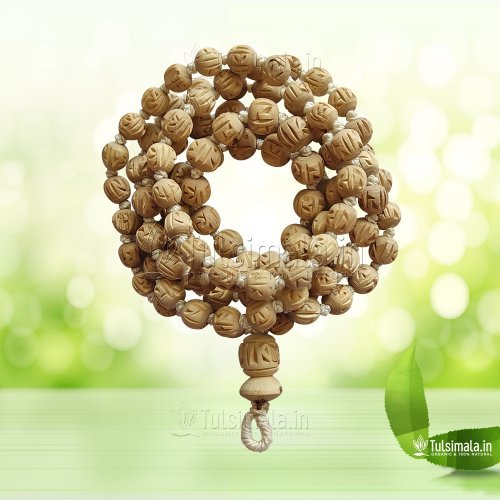 108+1 Beads Original Tulsi Japa Mala Radha Curved 12 mm Beads With Guru Bead