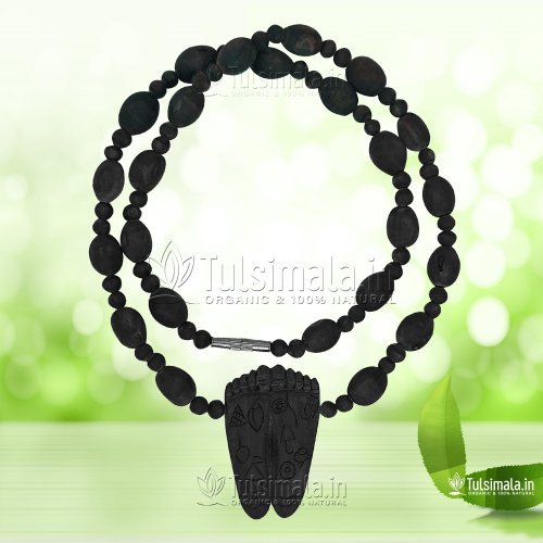 Original Black Tulsi Mala Radha Charan Locket Mala 6mm Beads