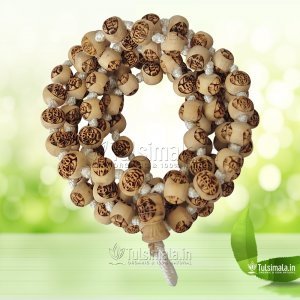Iskcon 108+1 Tulsi Japa Mala Shri Krishna Carved  Beads