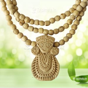 Shri Jagannath Tulsi Kanthi Mala 1x.5 Inches Locket Mala with 5mm Beads 18 Inches Full Length