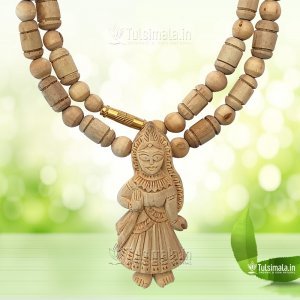 Tulsi Kanthi Mala Shri Radha Tulsi Locket 6mm Beads 18 Inches Full Length