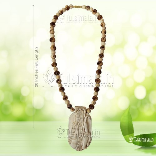 Hanuman Locket Tulsi Mala With Ram carverd 10mm Beads Size
