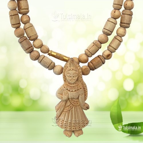 Tulsi Kanthi Mala Shri Radha Tulsi Locket 6mm Beads 18 Inches Full Length