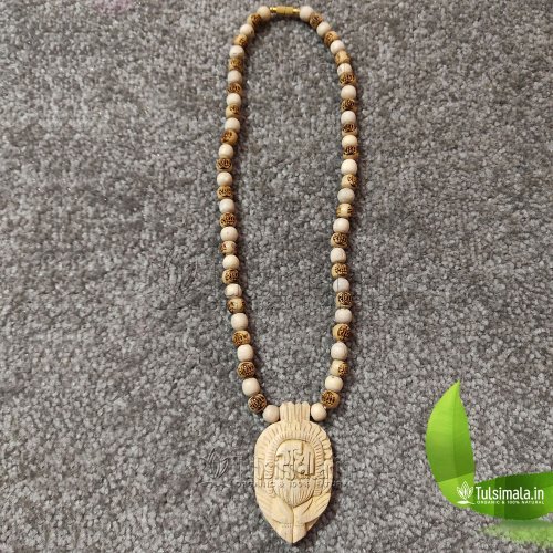 Shri Radha Tulsi Locket Mala 10mm Bead Size Radha Curved Mala Full Length 20 Inches