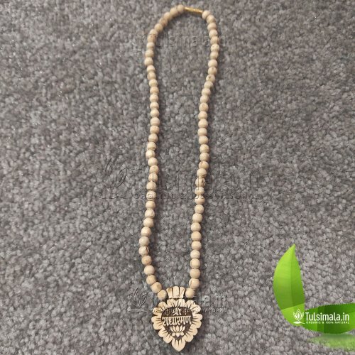 Sri Radha Raman Locket Mala Pure Tulsi Beads Size 6mm Size Full Length 18 Inches