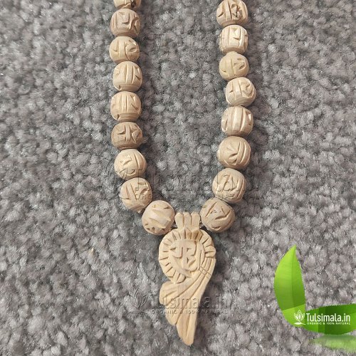 Iskcon Shri Radha caving Beads Original Tulsi Locket Mala 10mm Bead Size 18 Inches full Length