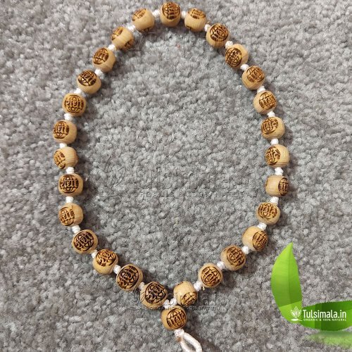 27+1  Original Tulsi Japa Mala Radha Carved  12mm Size