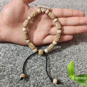 Shri Narsingh Kavach Bracelet in Original Tulsi Beads 3