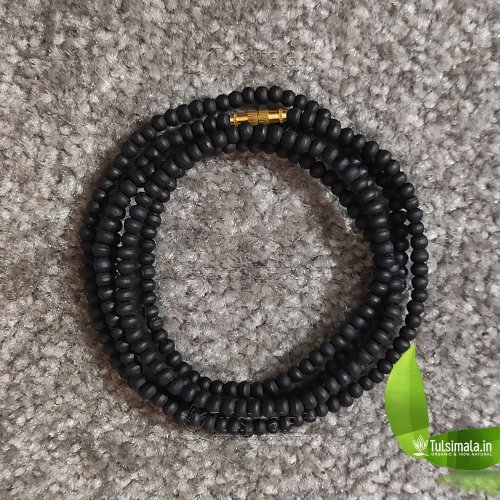 ISKCON Black 3 Round Original Tulsi Kanthi Mala 3mm Bead