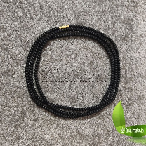 ISKCON Black 3 Round Original Tulsi Kanthi Mala 3mm Bead