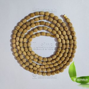 Best 3 Round Tulsi Kanthi Mala Shri Radha Carving Beads Oval Shape