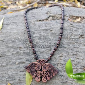 Shree Radhe Handmade Tulsi Necklace - Hare Krishna Kanthi Mala, Jay Shri Radhe Locket Mala, Shree Radhe Holy, Locket Size 2.8 x 1.8 Inches 3