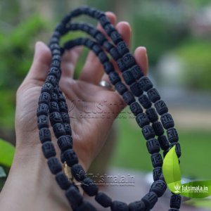 3 Round Original Tulsi kanthi Mala Radha Name Carved Beads 6mm