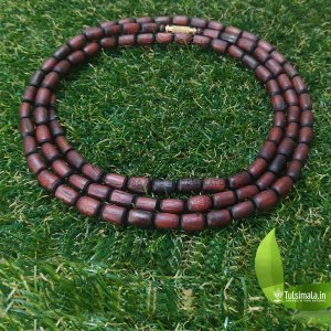 Original Tulsi Kanthi Mala 3 Round Dark Brown Color 7.5mm Bead Size