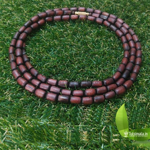 Beautiful 3 Rounds Original Tulsi Kanthi Mala Dark Brown Beads