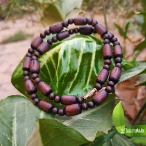 Two Round Tulsi Kanthi Mala Beautiful Design 7mm Bead Size