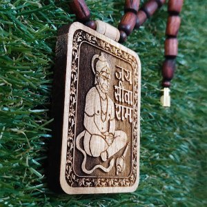 Shri Balaji Hanuman Ji Rama Tulsi Made Locket Mala Written on Locket