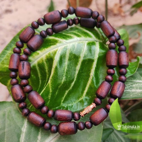 Two Round Tulsi Kanthi Mala Beautiful Design 7mm Bead Size