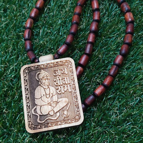 Shri Balaji Hanuman Ji Rama Tulsi Made Locket Mala Written on Locket