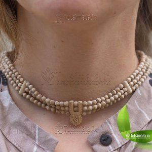 Pure Tulasi Kanthi Mala With 3 Row Tilak Handmade Original Tulsi Beads