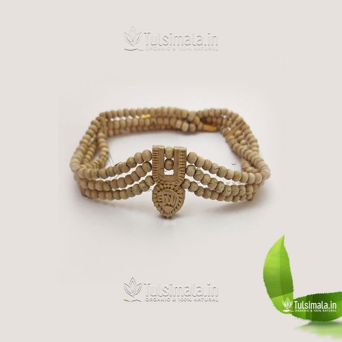 Pure Tulasi Kanthi Mala With 3 Row Tilak Handmade Original Tulsi Beads