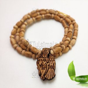 Shri Radha Krishna Machine Design Original Tulsi Locket Mala for Men and Women