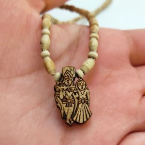 Shri Radha Krishna Machine Design Original Tulsi Locket Mala for Men and Women
