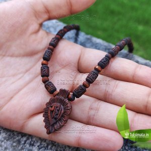 ISKCON Shri Radha Tulsi Locket Mala with Radha Nam carving Beads 7mm Handmade Locket Mala Length 18 Inches Actula Mala Photo Shown