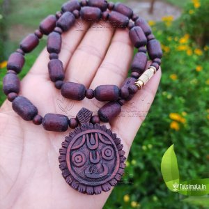 Original Tulsi Neck Mala Shri Jagannath Locket Dark Brown
