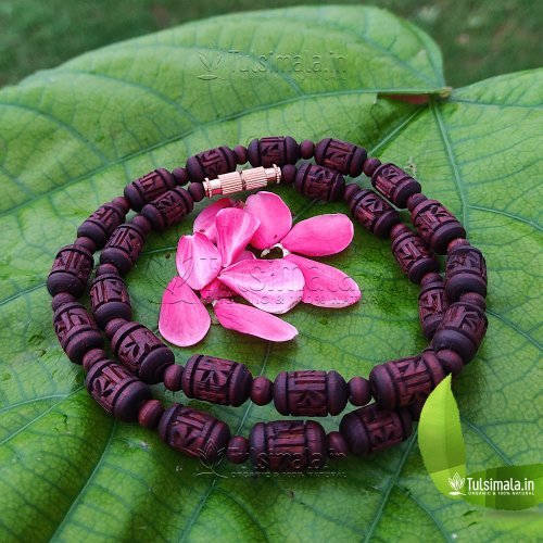 Single Round Original Tulsi Kanthi Mala Brown 6mm Radha Beads