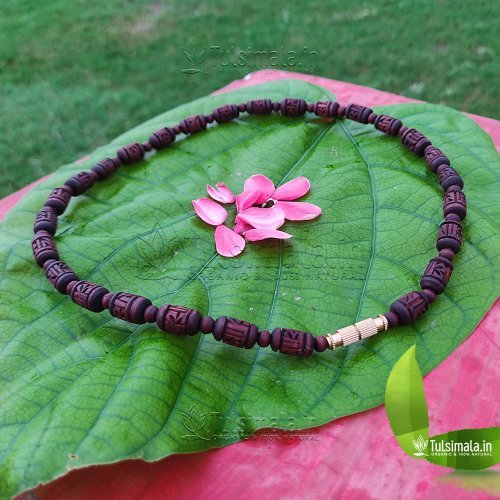 Single Round Original Tulsi Kanthi Mala Brown 6mm Radha Beads