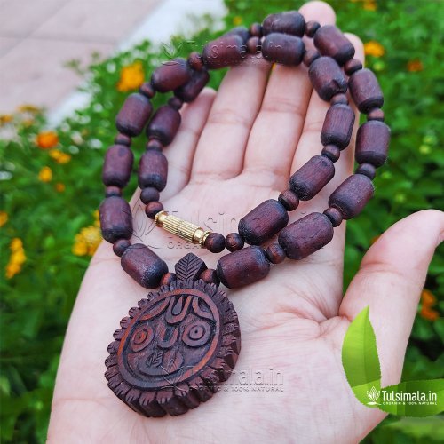 Original Tulsi Neck Mala Shri Jagannath Locket Dark Brown