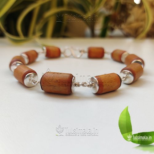 ISKCON Vrindavan 92.5% Pure Silver Made with Original Tulsi Bead  Bracelet