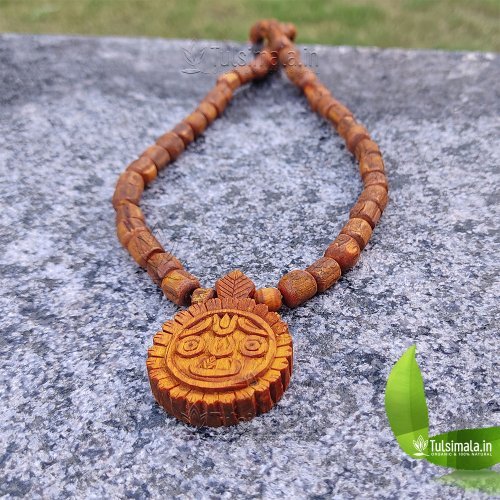 Sri jagannath Tulsi Locket Mala in Yellow Color Original Tulsi Beads Mala 22 Inches Length