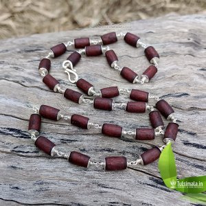 Pure Silver Capping Original Tulsi Kanthi Mala 8mm