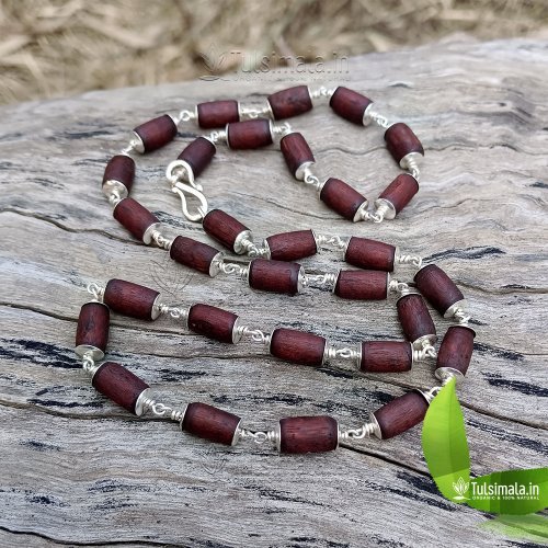 Pure Silver Capping Original Tulsi Kanthi Mala 8mm