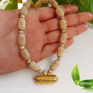 Gold Polished Pure Silver Sri Narasimha Kavach Original Tulsi Mala 3