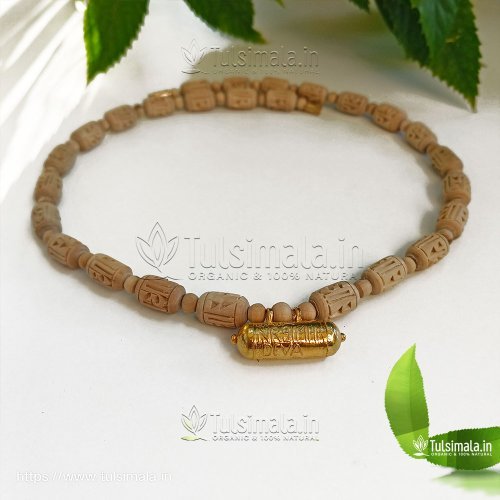 Gold Polished Pure Silver Sri Narasimha Kavach Original Tulsi Mala