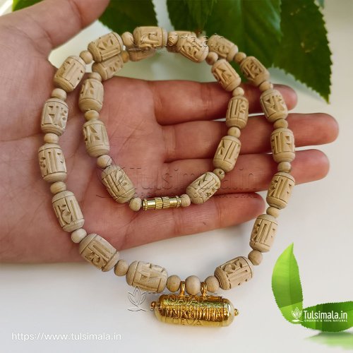 Gold Polished Pure Silver Sri Narasimha Kavach Original Tulsi Mala