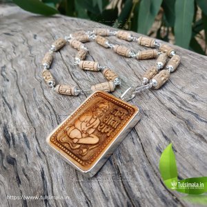 Sitram Original Tulsi Beads Locket Mala with pure Silver mala 3