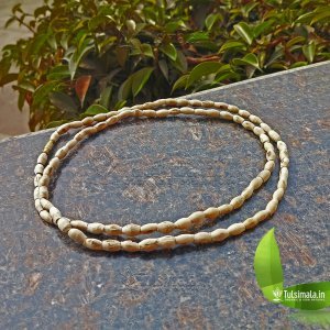 ISKCON 2 Round Tulasi Kanthi Mala Ovel Shaped Original Tulsi Beads 5mm