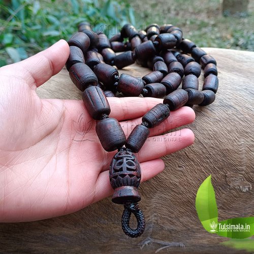 108+1 Beads ISKCON Tulasi Japa Mala Dark Brown Color Big to Small