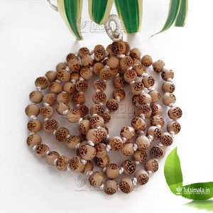 108+1 SItaram Engraved  Tulsi Japa Mala 10mm Beads
