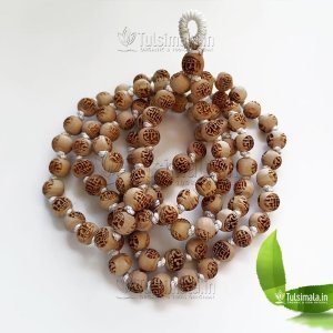 108+1 SItaram Engraved  Tulsi Japa Mala 10mm Beads