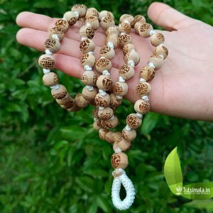 108+1 Beads Sitaram Engraved Original Tulsi Beads Japa Mala