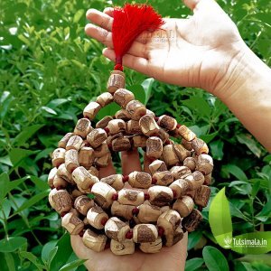 108 Beads Pure Tulsi Beads Japa Mala Custom Hand Made 18-14 mm Beads Size